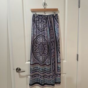 Express Elegant Purple Patterned Boho Maxi Skirt